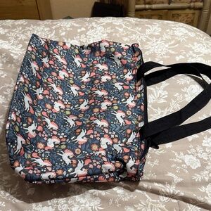 Floral Unicorn Tote Bag